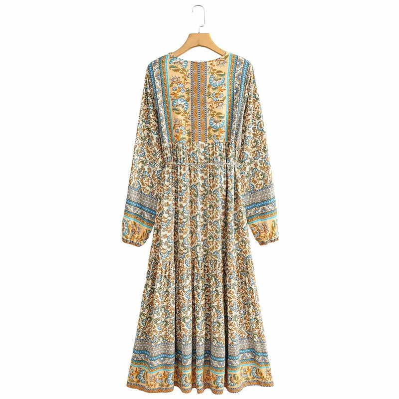 Robe Longue à Imprimé Fleuri – Élégance Bohème