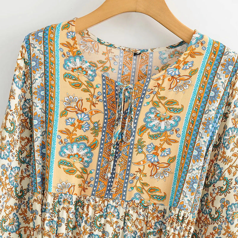 Robe Longue à Imprimé Fleuri – Élégance Bohème
