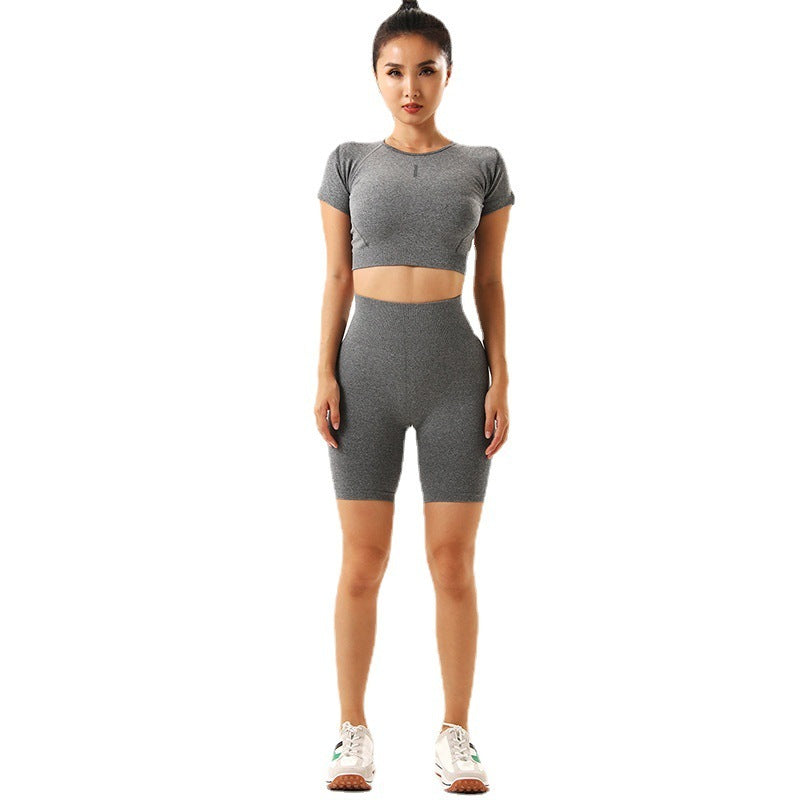 Ensemble de sport gainant et respirant à manches courtes