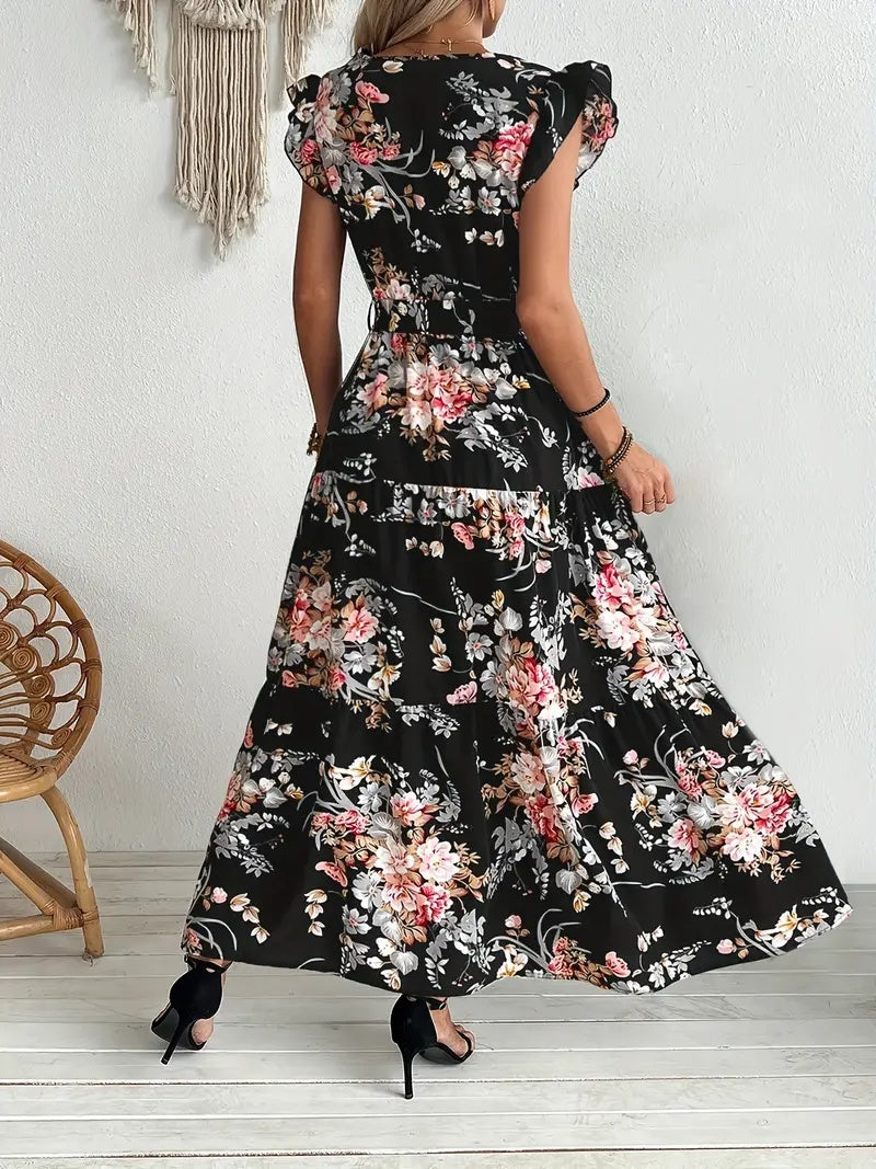 Robe Longue Fleurie Élégante – Style Bohème Chic
