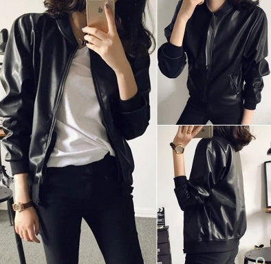 Veste en Cuir Moto Femme 2025 - Slim Noir Style Rebelle