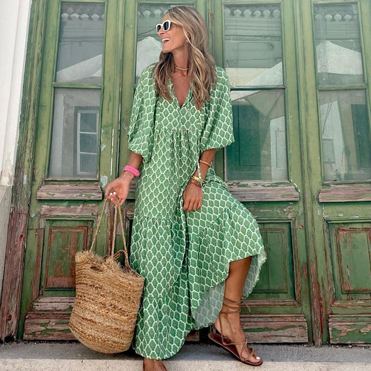 Robe d'Été Bohème Fleurie – Élégance Décontractée