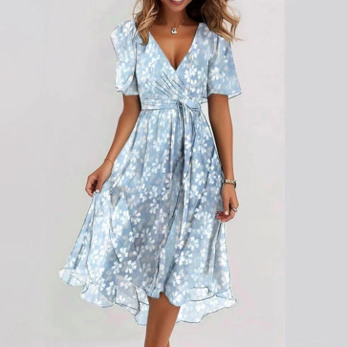 Robe d'Été en Chiffon Imprimé - Élégance et Fraîcheur
