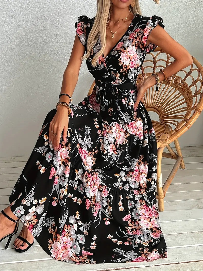 Robe Longue Fleurie Élégante – Style Bohème Chic