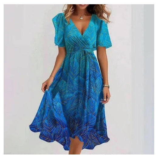 Robe d'Été en Chiffon Imprimé - Élégance et Fraîcheur