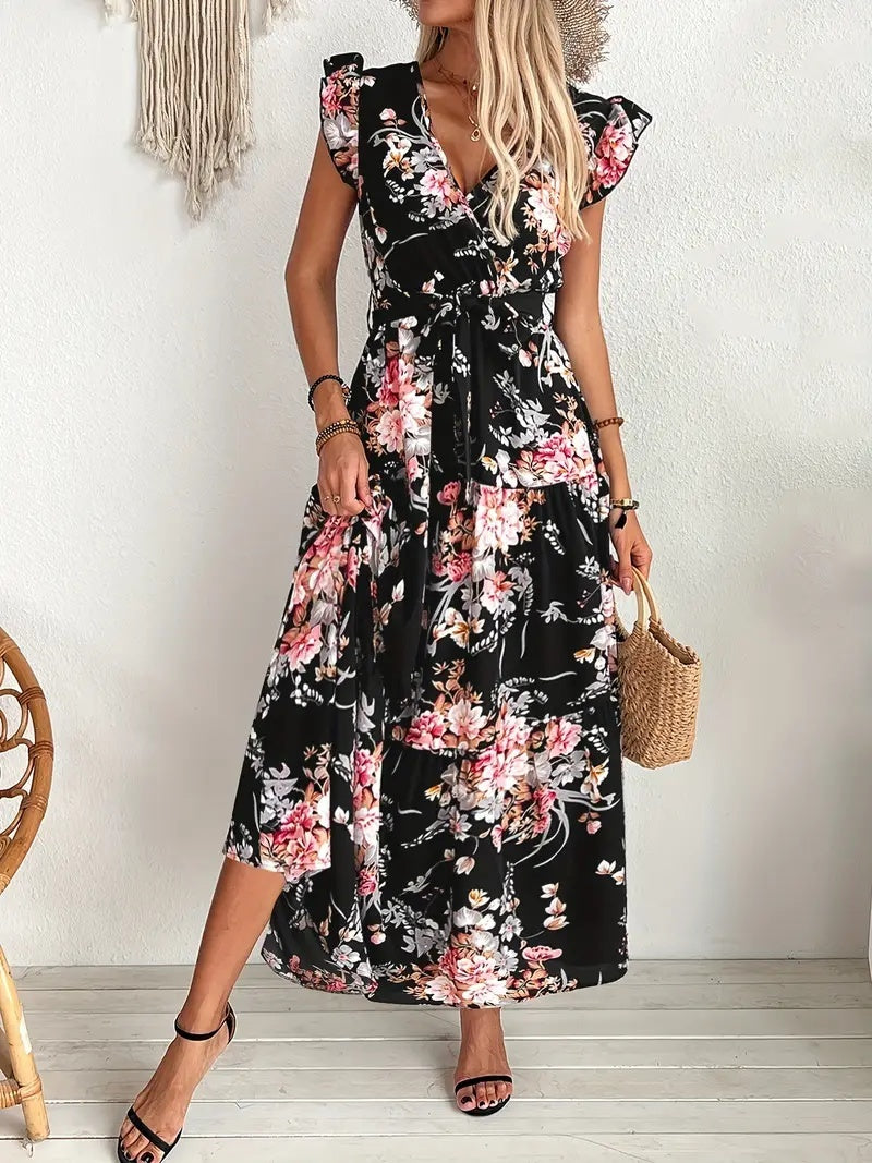 Robe Longue Fleurie Élégante – Style Bohème Chic